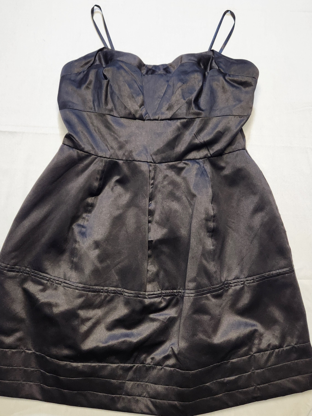 Zac Posen Black Satin Strapless Cocktail Dress Size 9